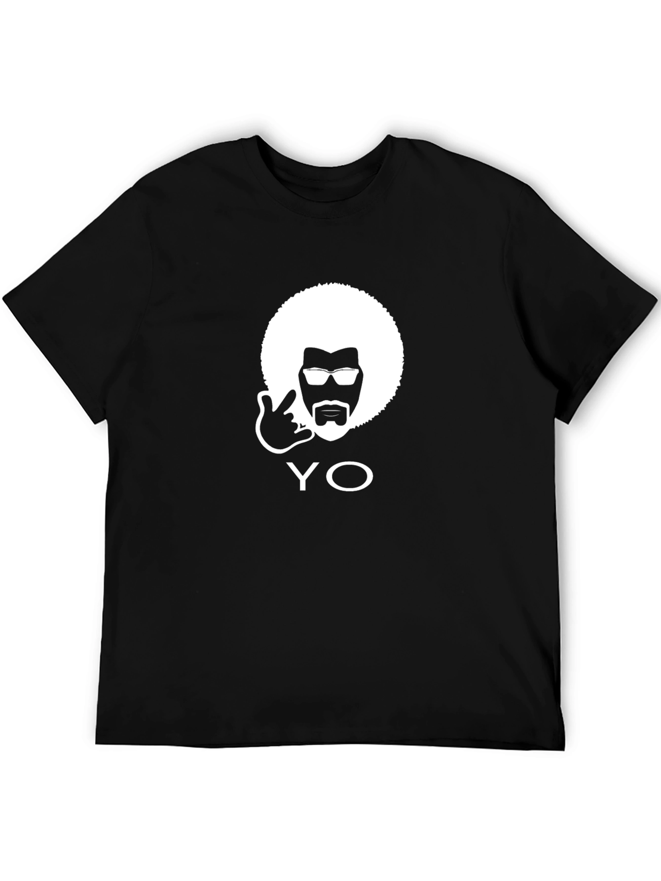 Cool Afro Guy Graphic T-Shirt - Black Cotton Tee