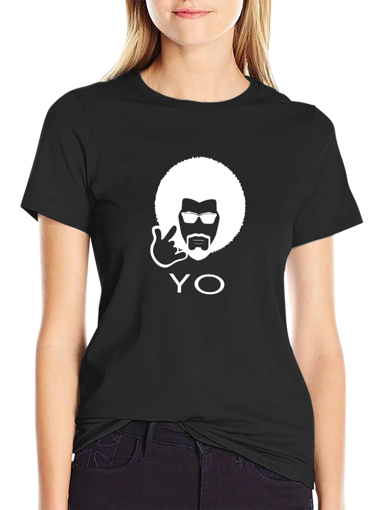 Cool Afro Guy Graphic T-Shirt - Black Cotton Tee