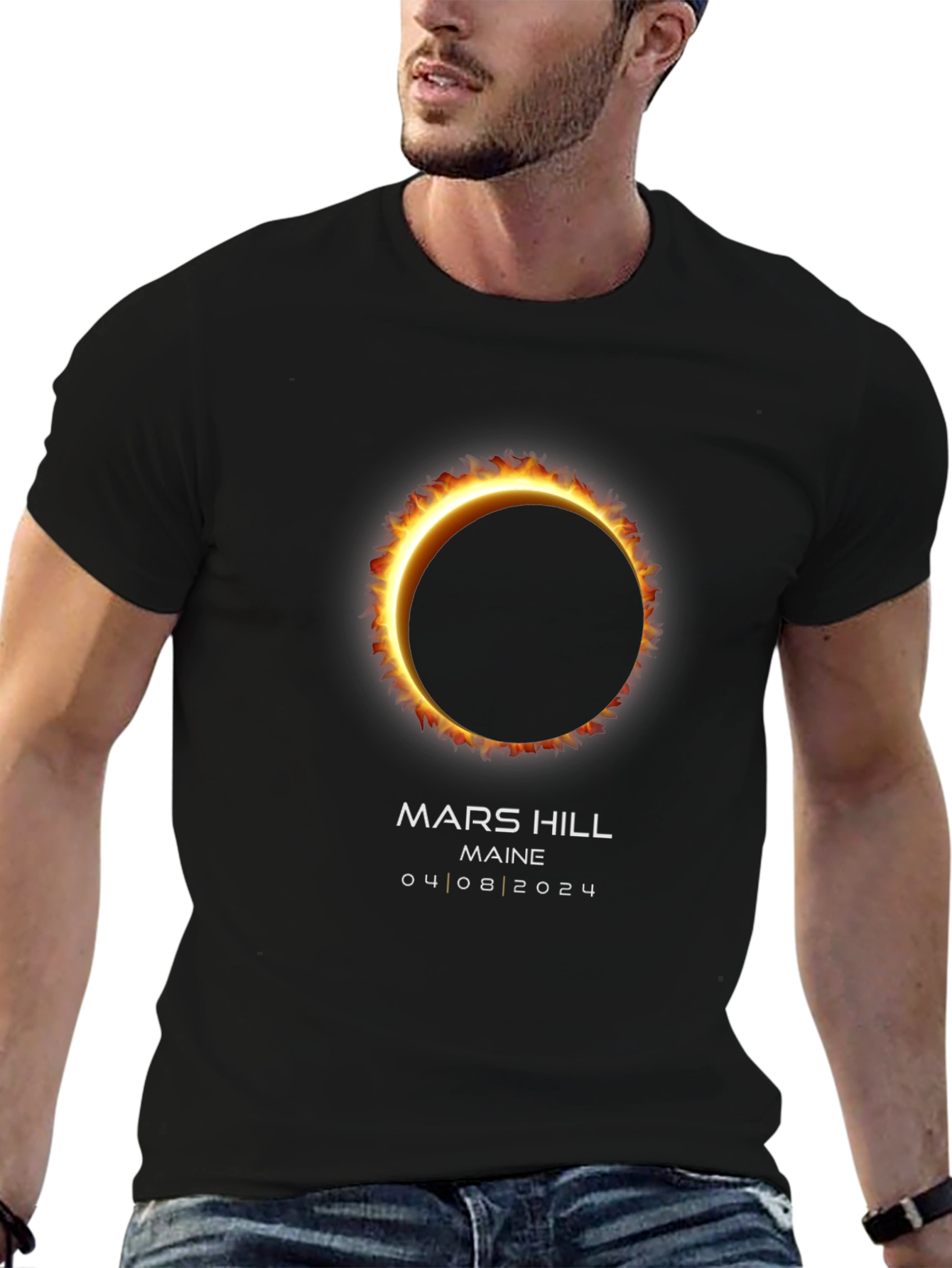 Mars Hill Maine Solar Eclipse T-Shirt 04.08.2024