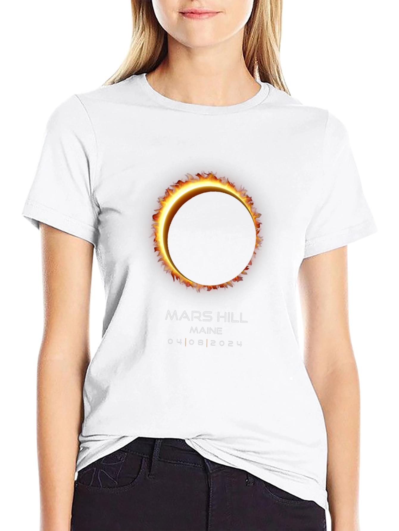 Mars Hill Maine Solar Eclipse T-Shirt 04.08.2024