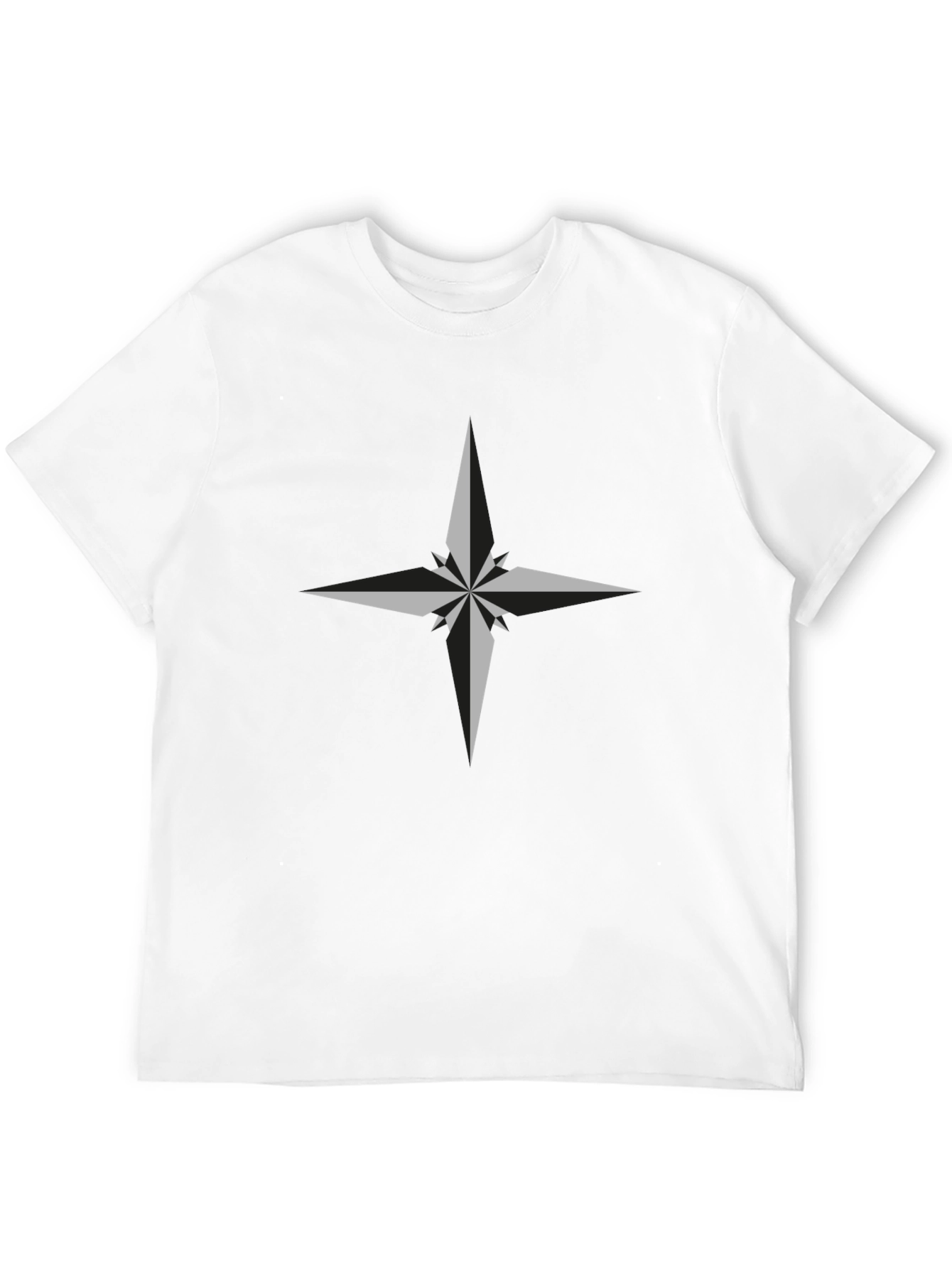 Stylish Compass Rose Black T-Shirt for Men