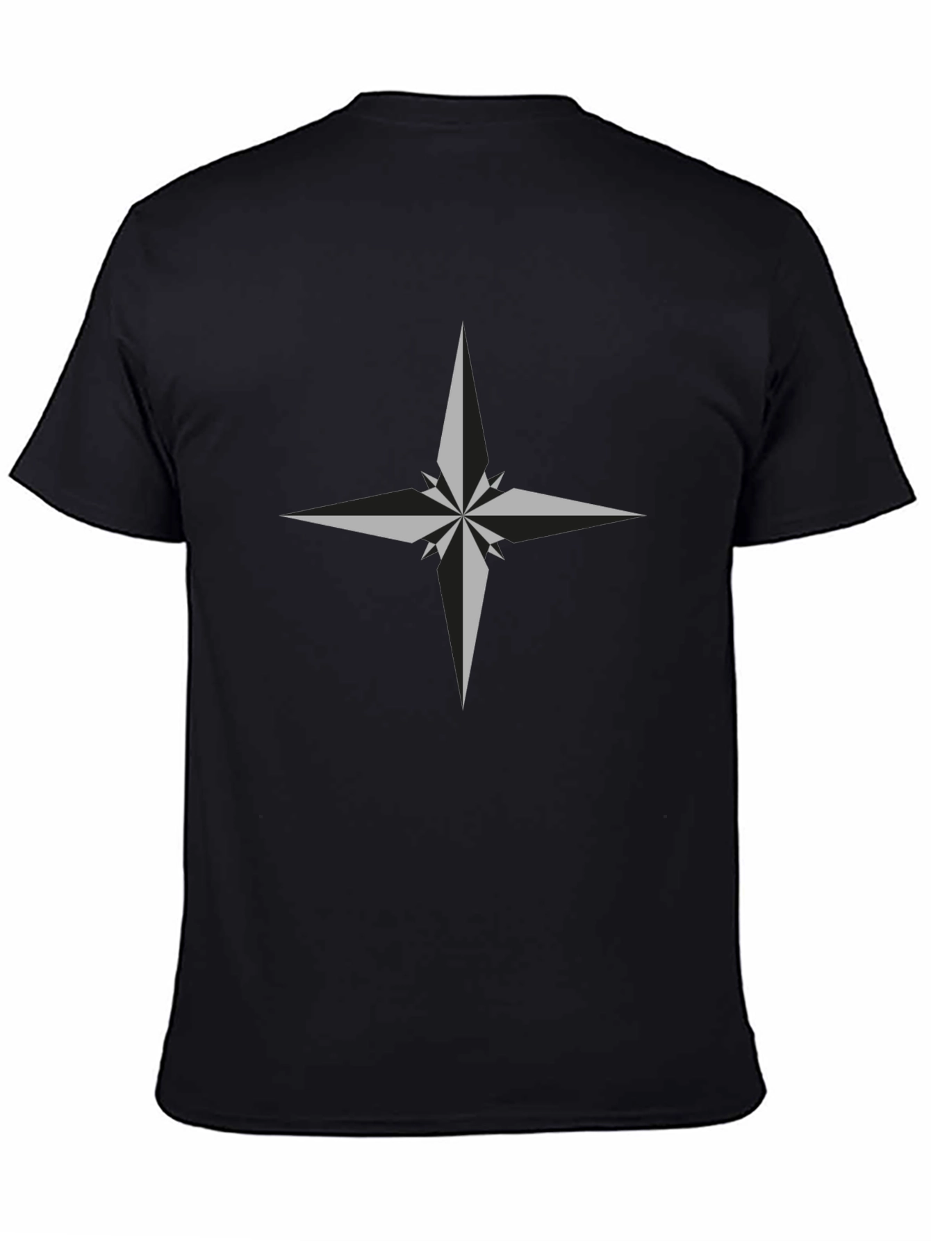 Stylish Compass Rose Black T-Shirt for Men