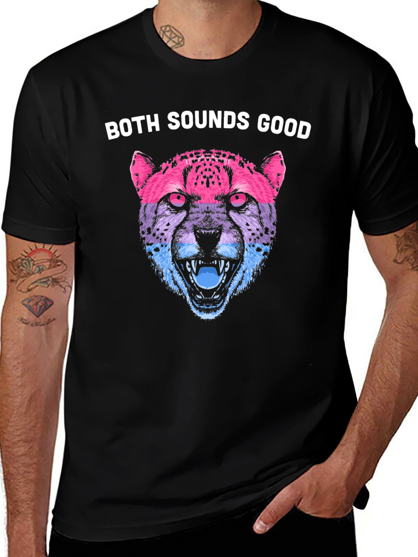 Bisexual Pride Cheetah Graphic T-Shirt