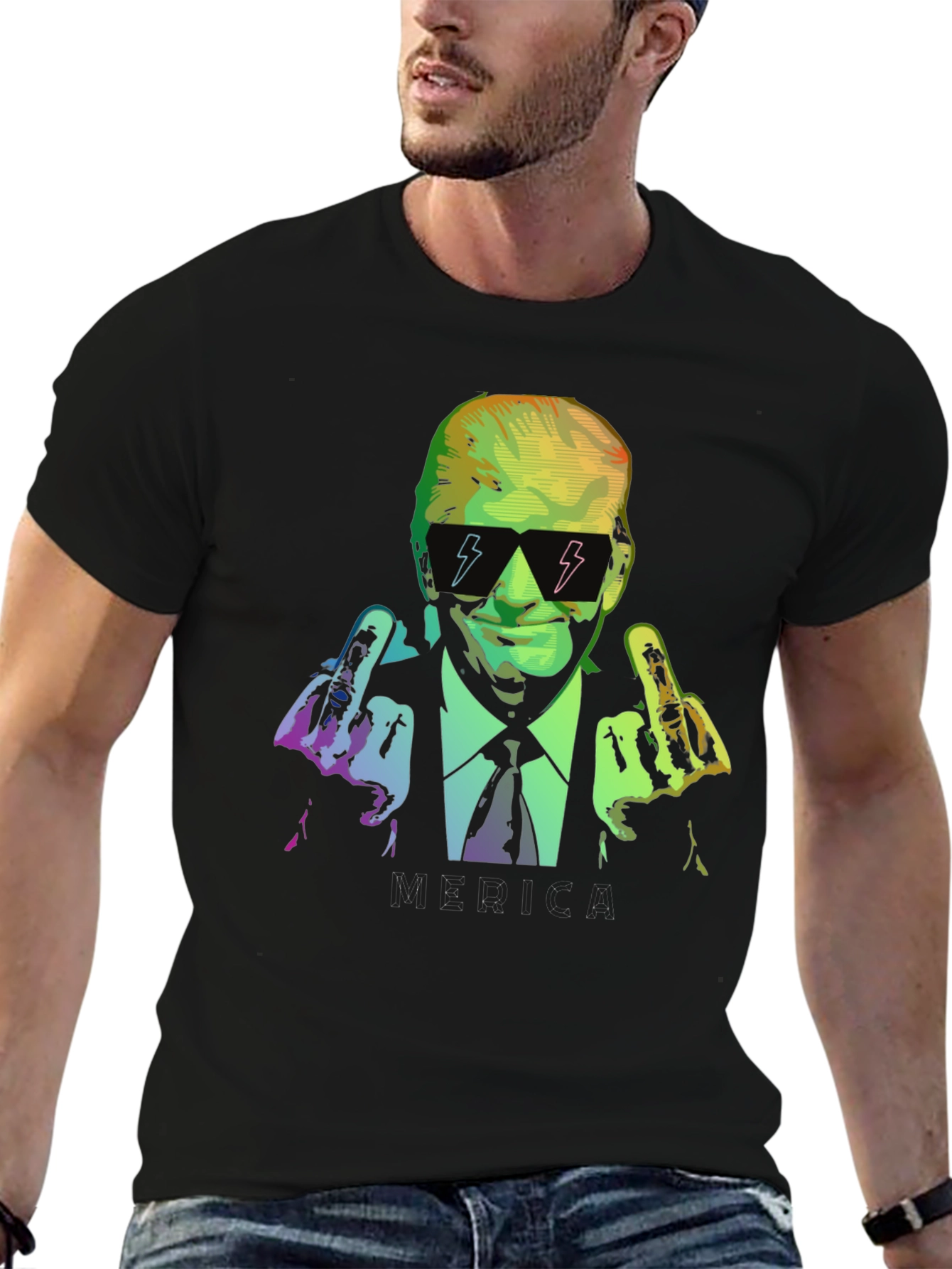 Trump Middle Finger Graphic T-Shirt