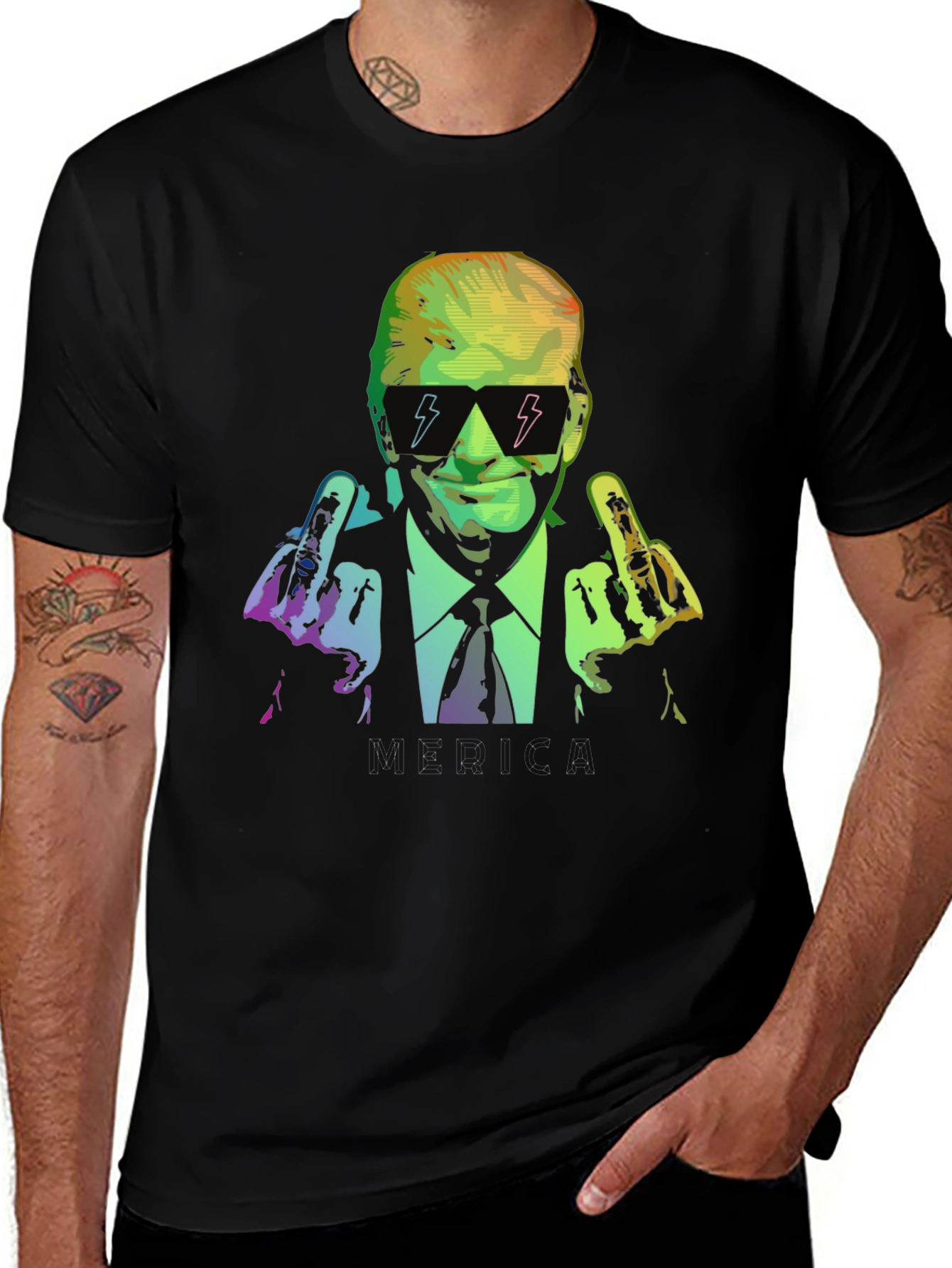 Trump Middle Finger Graphic T-Shirt