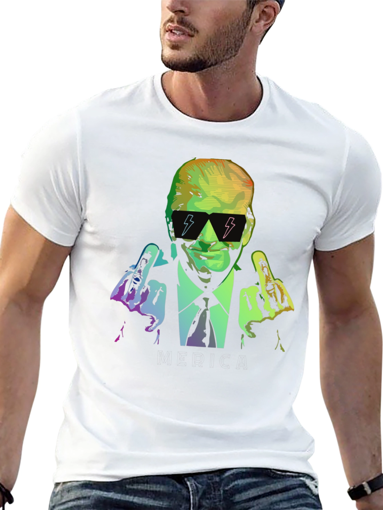 Trump Middle Finger Graphic T-Shirt