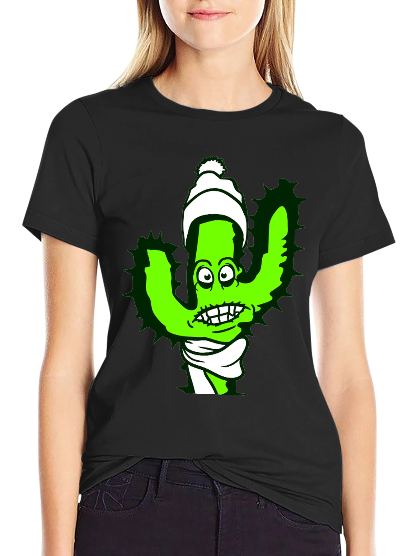 Holiday Cactus Cartoon T-Shirt