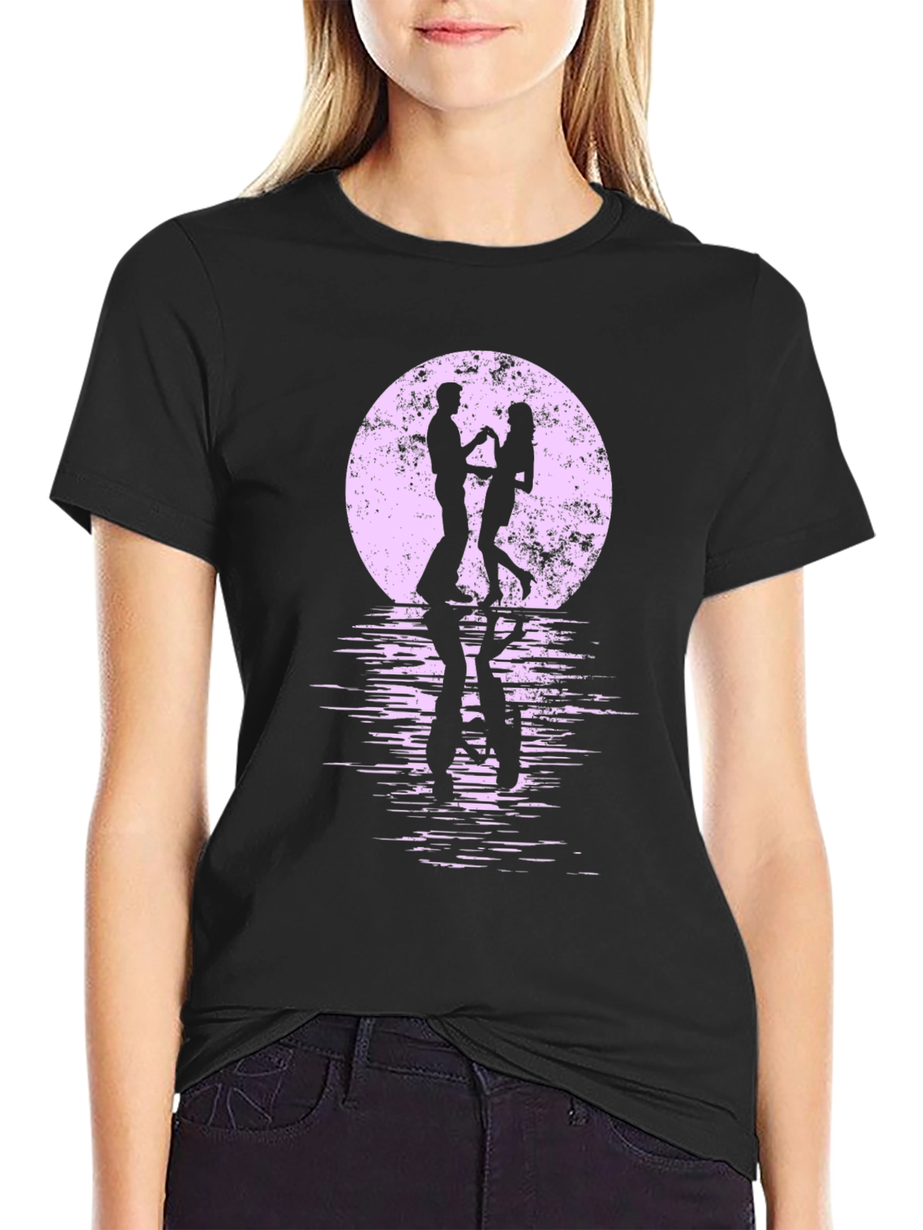 Romantic Dance T-Shirt - Moonlit Silhouette Tee