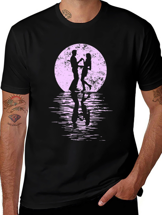 Romantic Dance T-Shirt - Moonlit Silhouette Tee