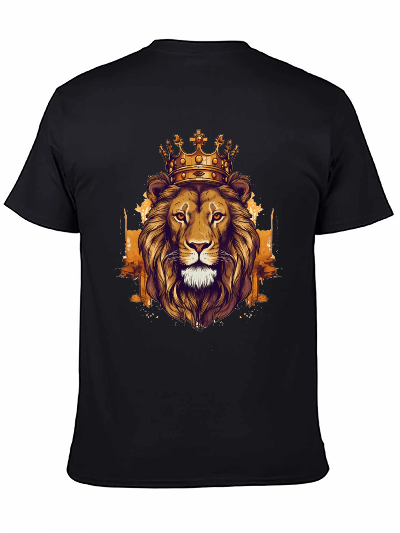 King Lion Graphic Tee - Black Cotton T-Shirt