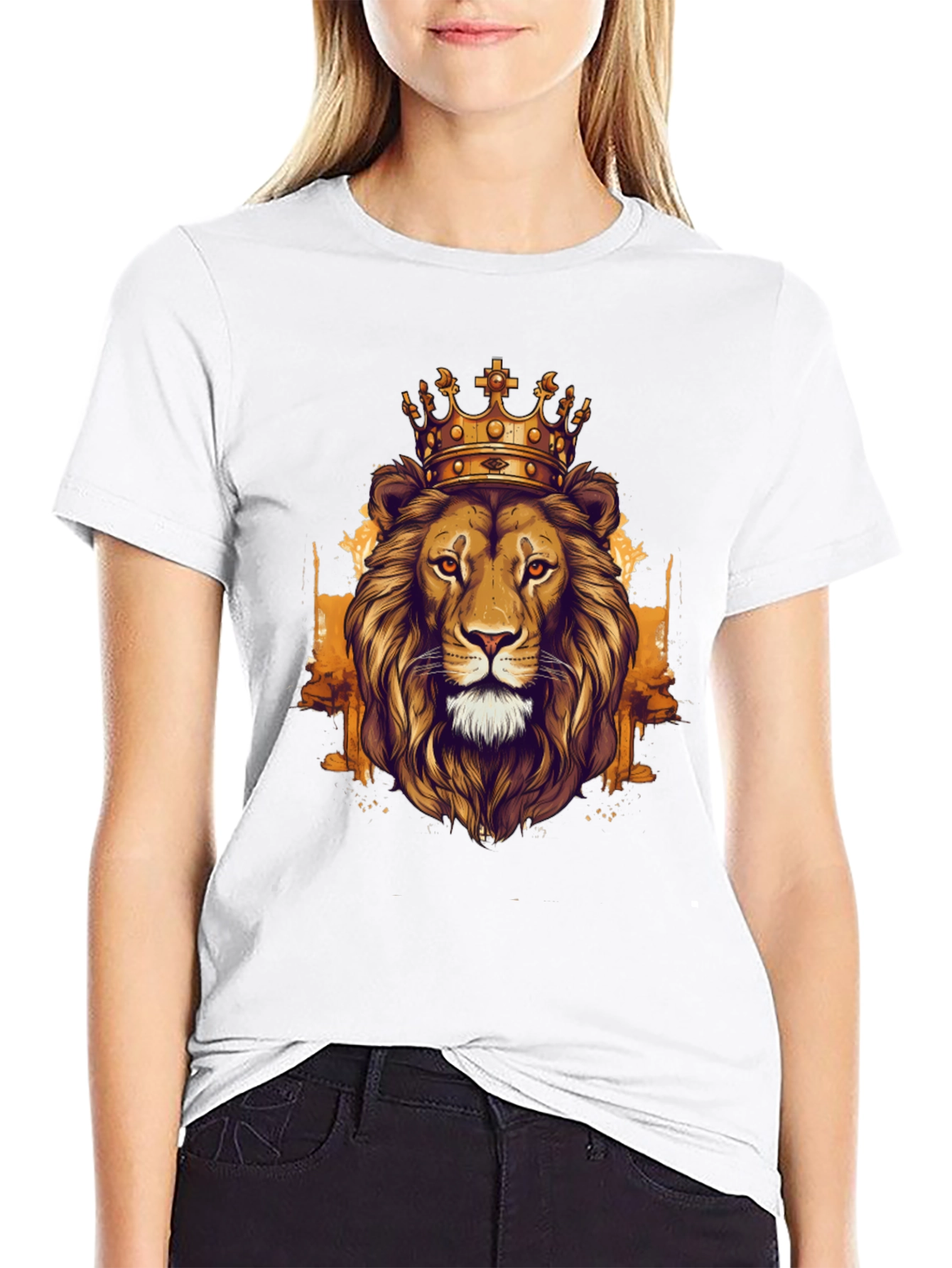 King Lion Graphic Tee - Black Cotton T-Shirt