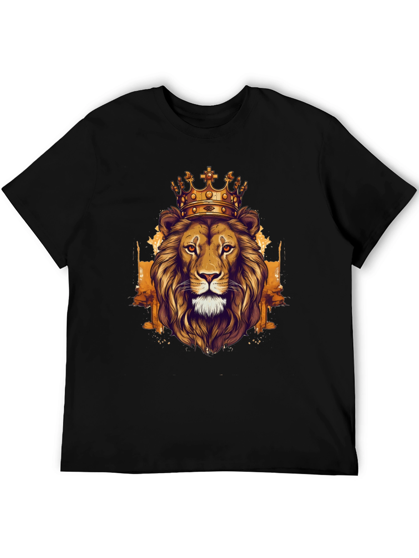 King Lion Graphic Tee - Black Cotton T-Shirt