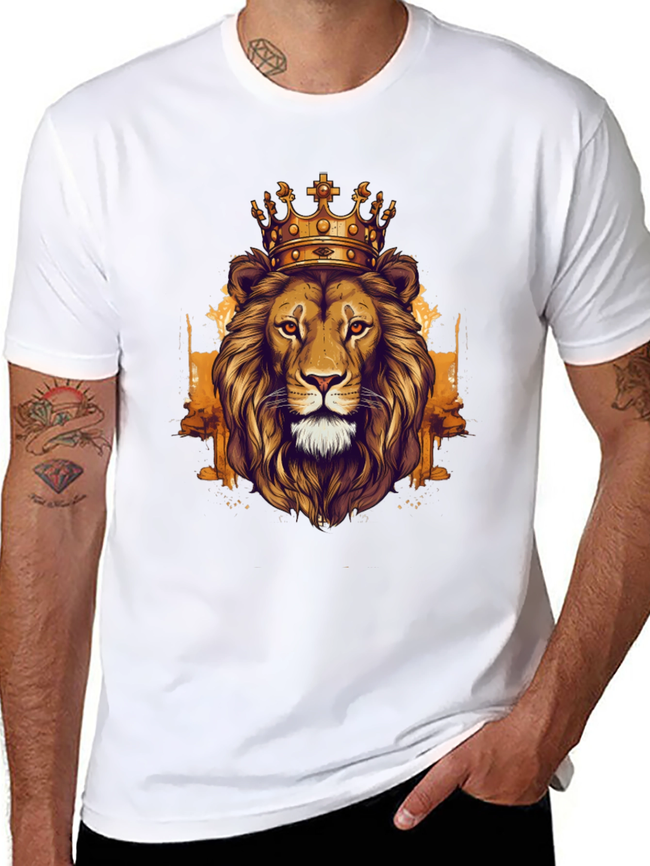 King Lion Graphic Tee - Black Cotton T-Shirt
