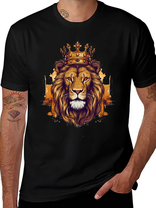 King Lion Graphic Tee - Black Cotton T-Shirt