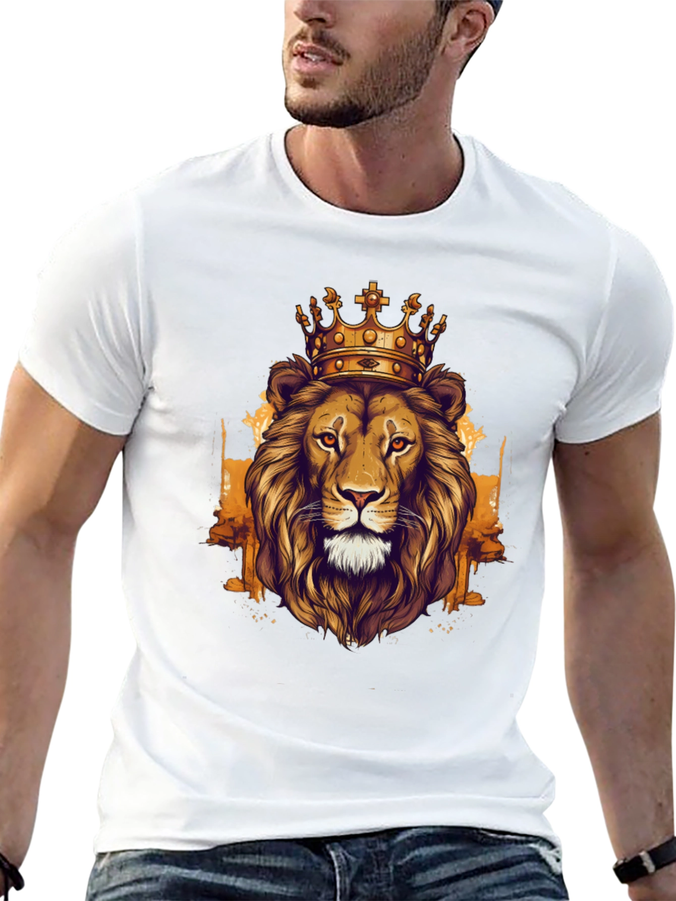 King Lion Graphic Tee - Black Cotton T-Shirt