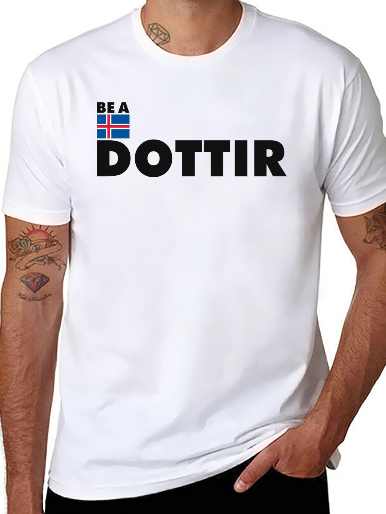 Iceland Flag Dottir Black T-Shirt