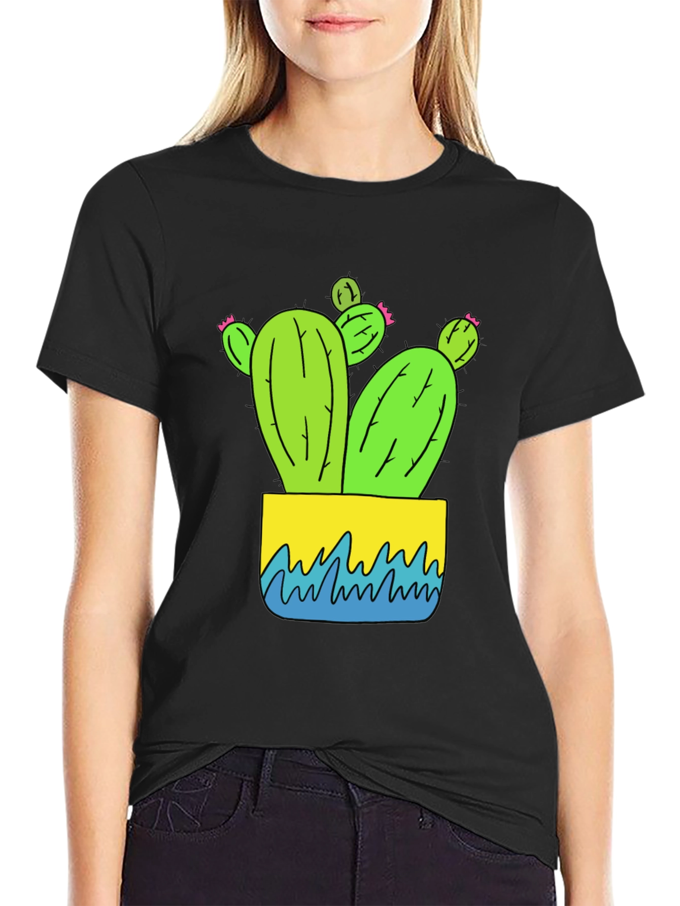 Cactus Graphic Tee - Black