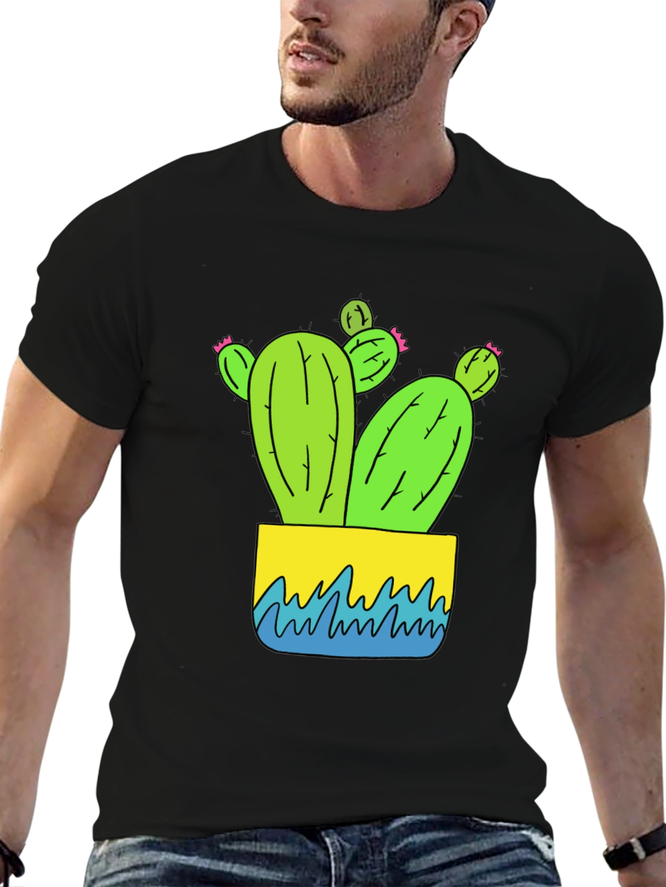 Cactus Graphic Tee - Black