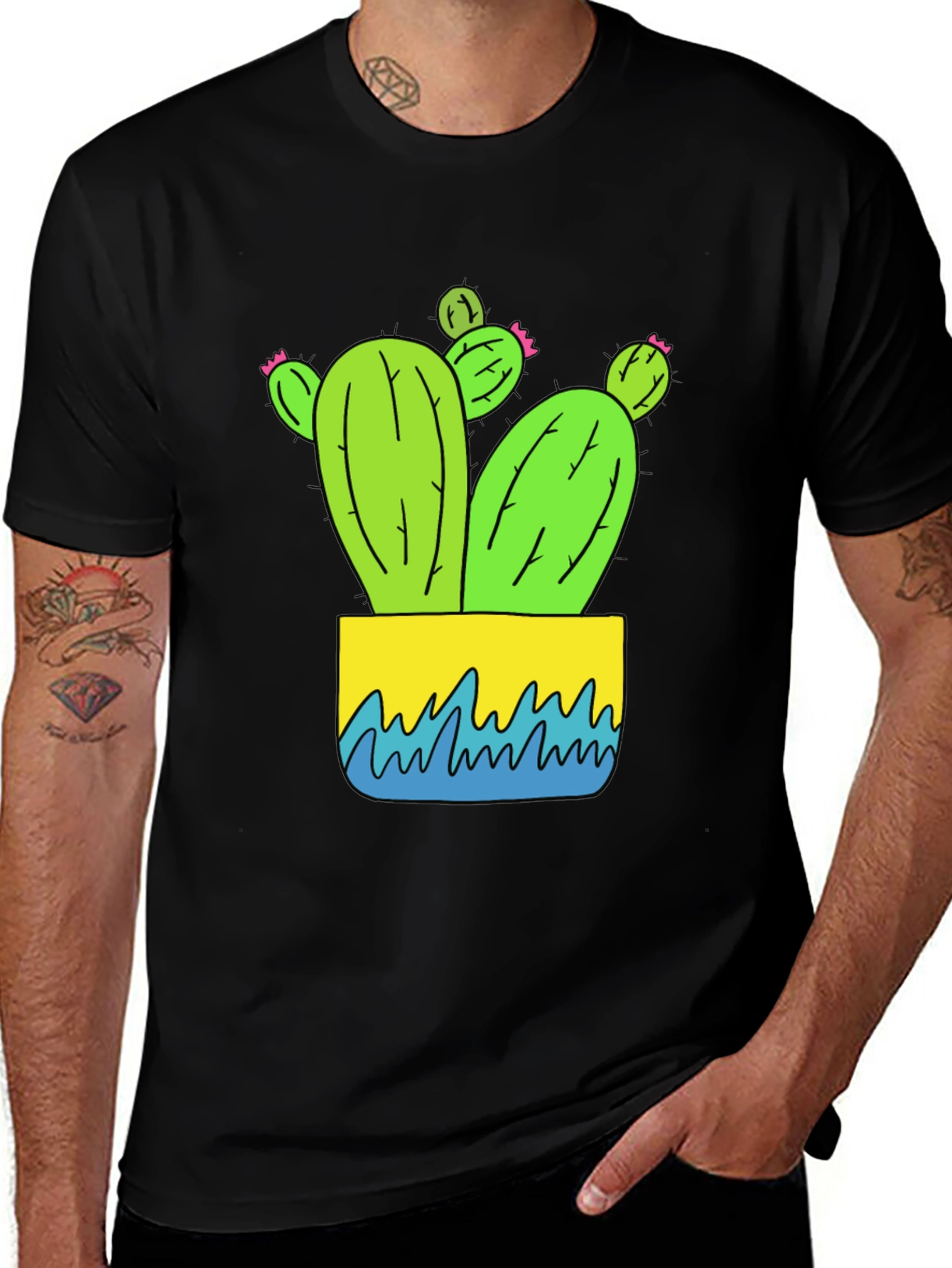 Cactus Graphic Tee - Black