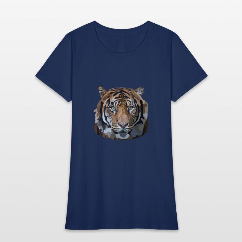 African Tiger Portrait Hand Drawn Art