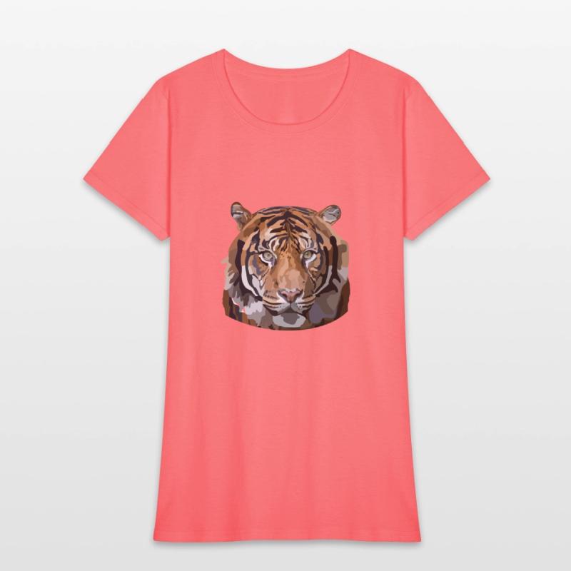 African Tiger Portrait Hand Drawn Art