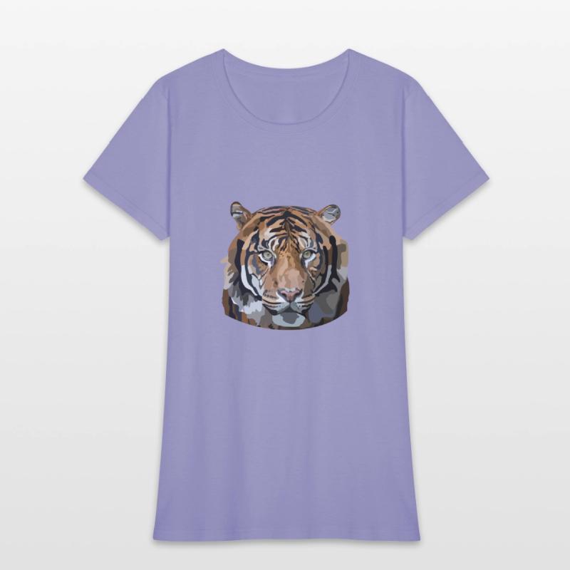 African Tiger Portrait Hand Drawn Art