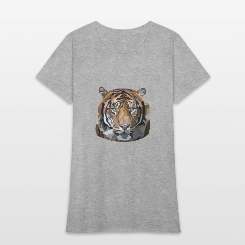 African Tiger Portrait Hand Drawn Art