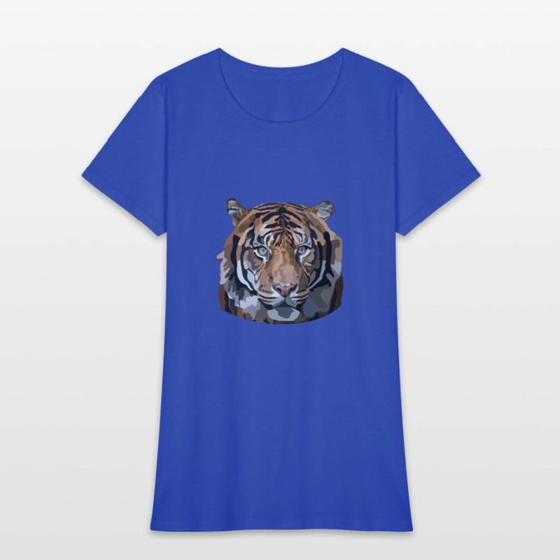 African Tiger Portrait Hand Drawn Art