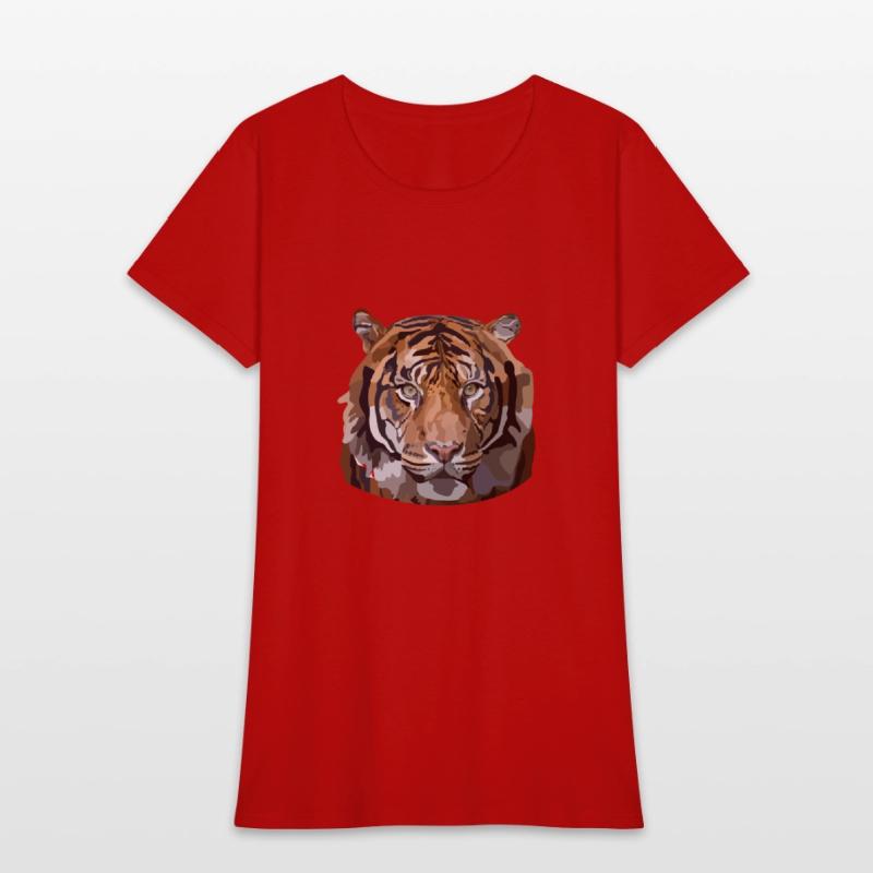 African Tiger Portrait Hand Drawn Art