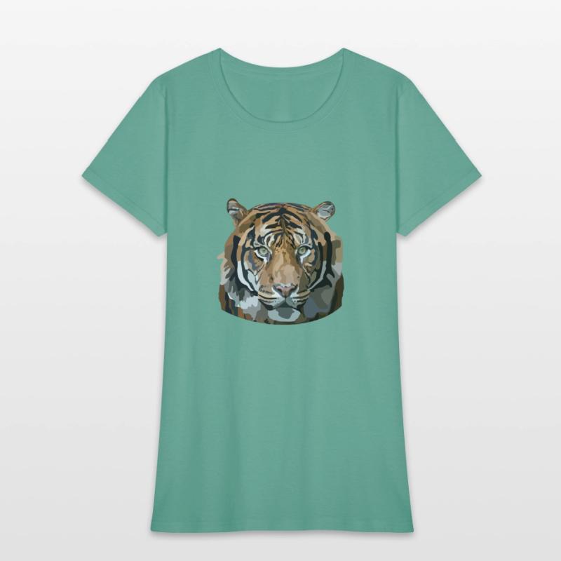 African Tiger Portrait Hand Drawn Art