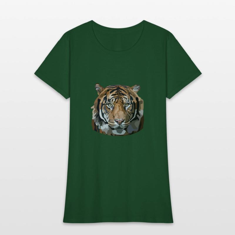 African Tiger Portrait Hand Drawn Art