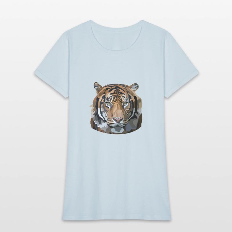 African Tiger Portrait Hand Drawn Art