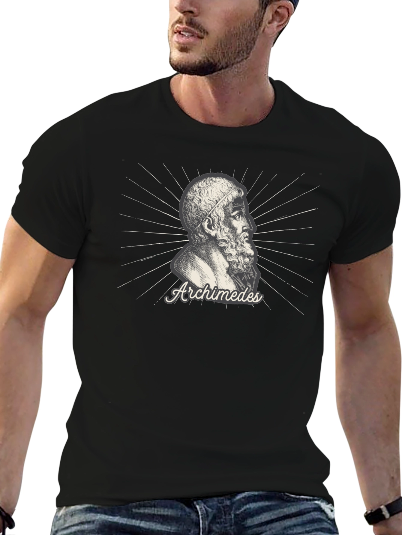 Archimedes Graphic T-Shirt - Black Cotton Tee