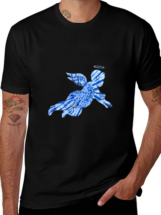 Angel Tie-Dye Graphic Black T-Shirt