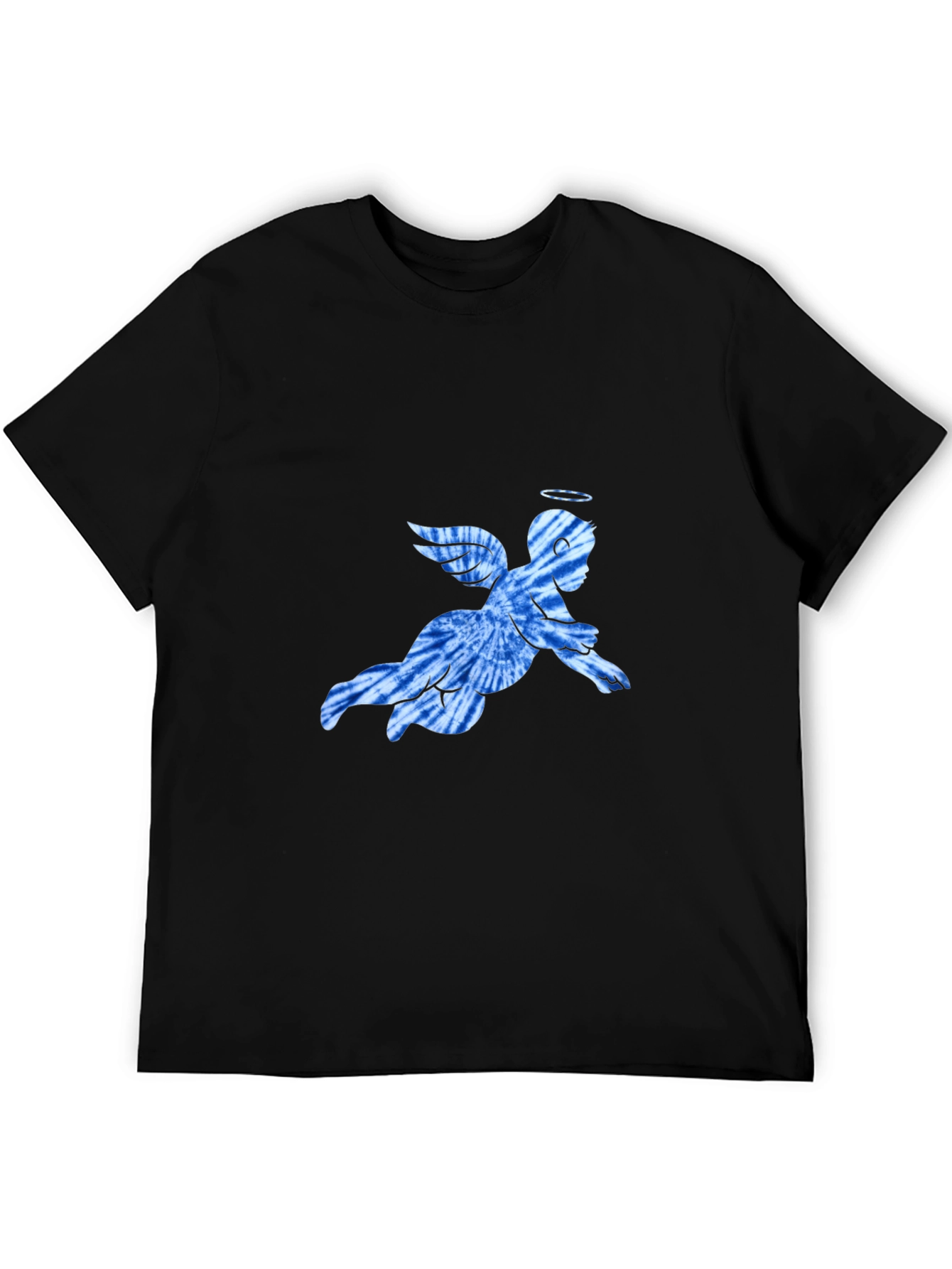 Angel Tie-Dye Graphic Black T-Shirt