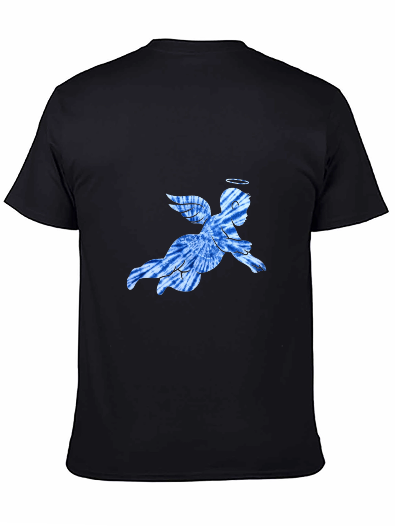Angel Tie-Dye Graphic Black T-Shirt
