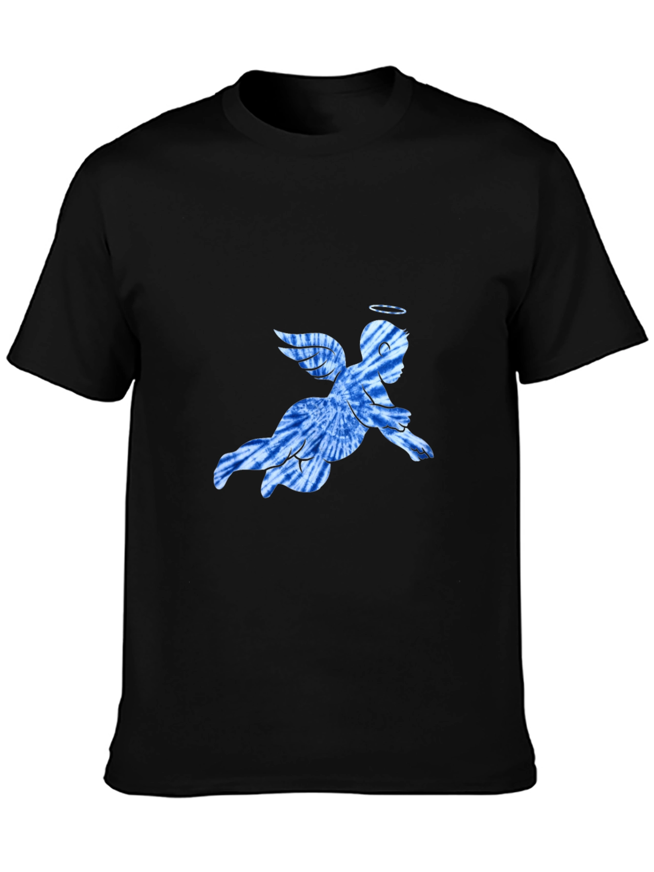 Angel Tie-Dye Graphic Black T-Shirt