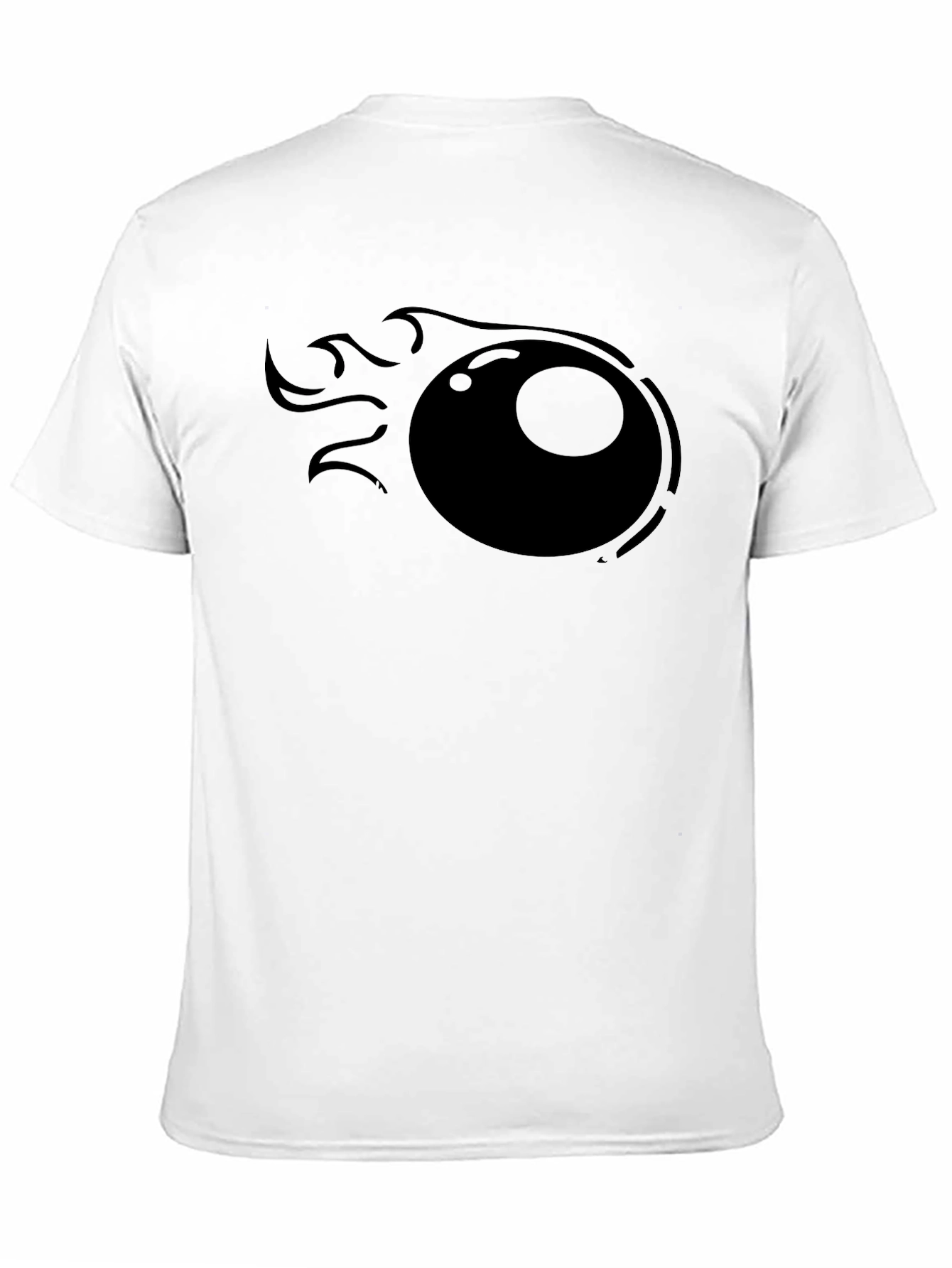 Mens Black T-Shirt with Flaming Eyeball Graphic