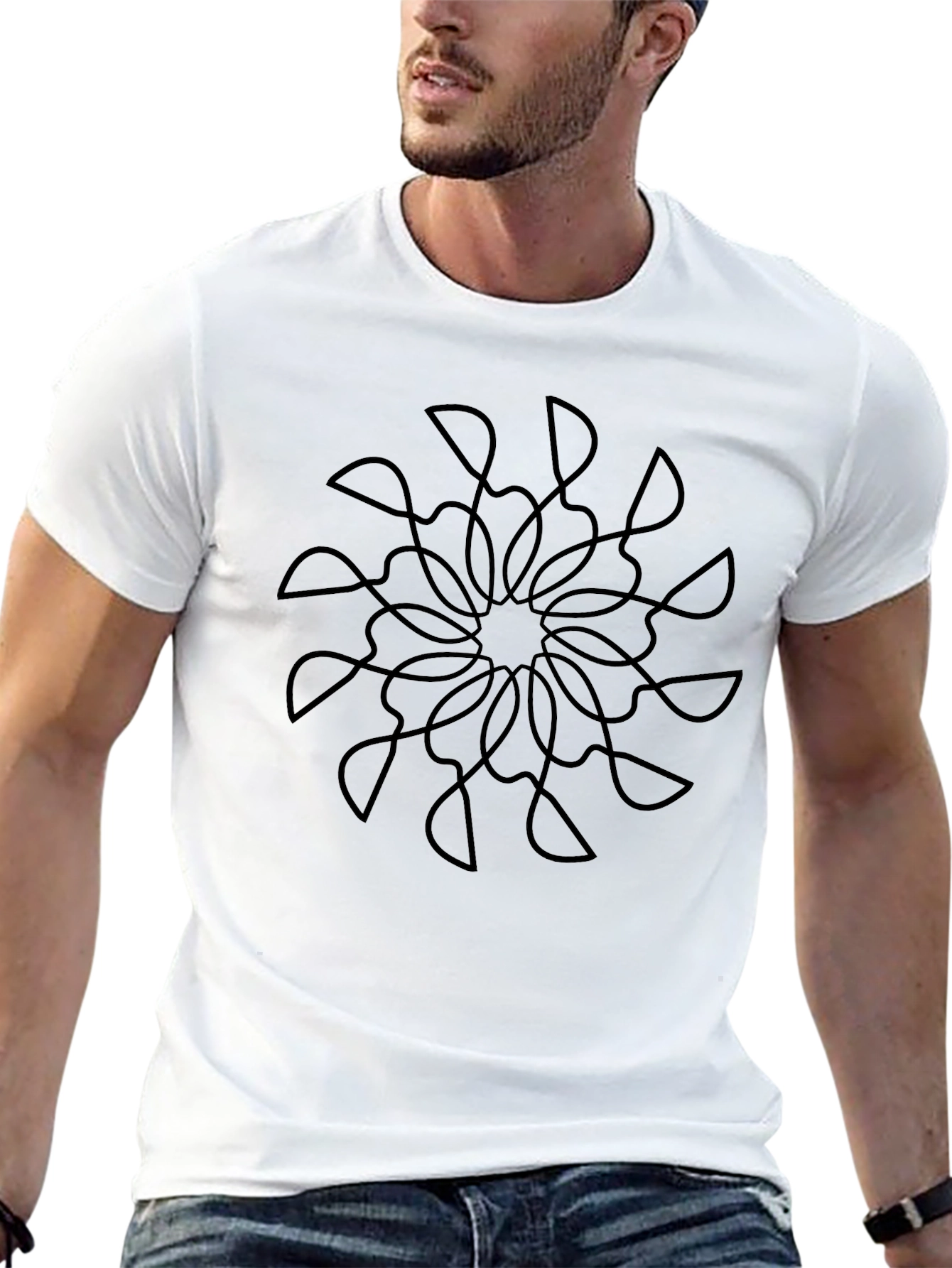 Black Mandala Graphic Tee - Mens Casual Style