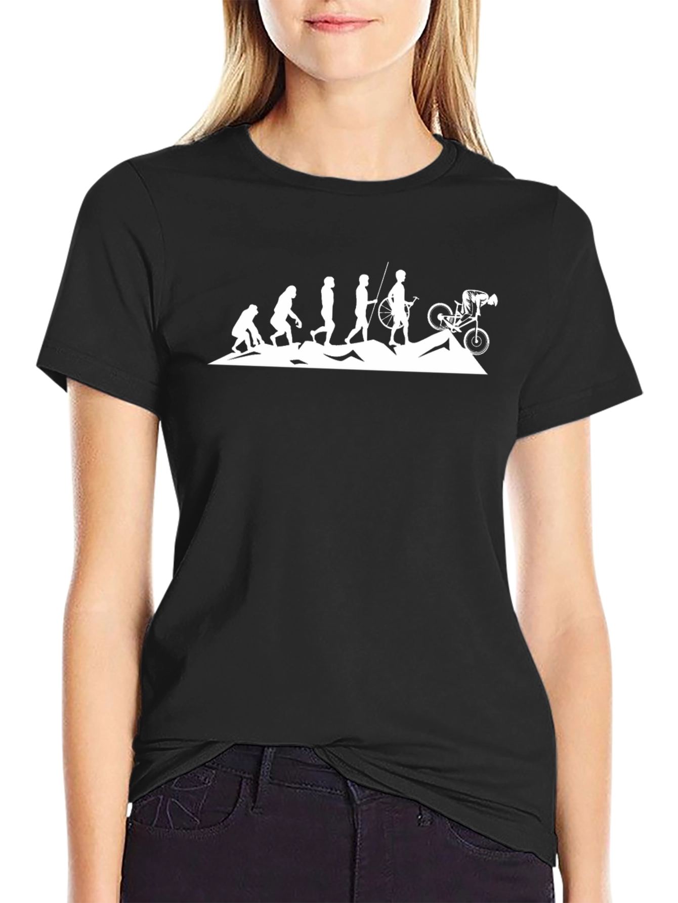 Evolution of Cycling Black T-Shirt