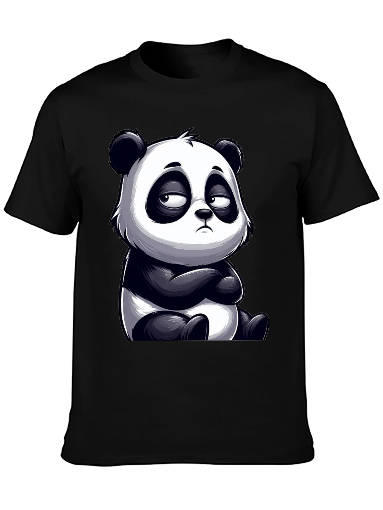 Grumpy Panda Graphic Tee - Unisex Black T-Shirt