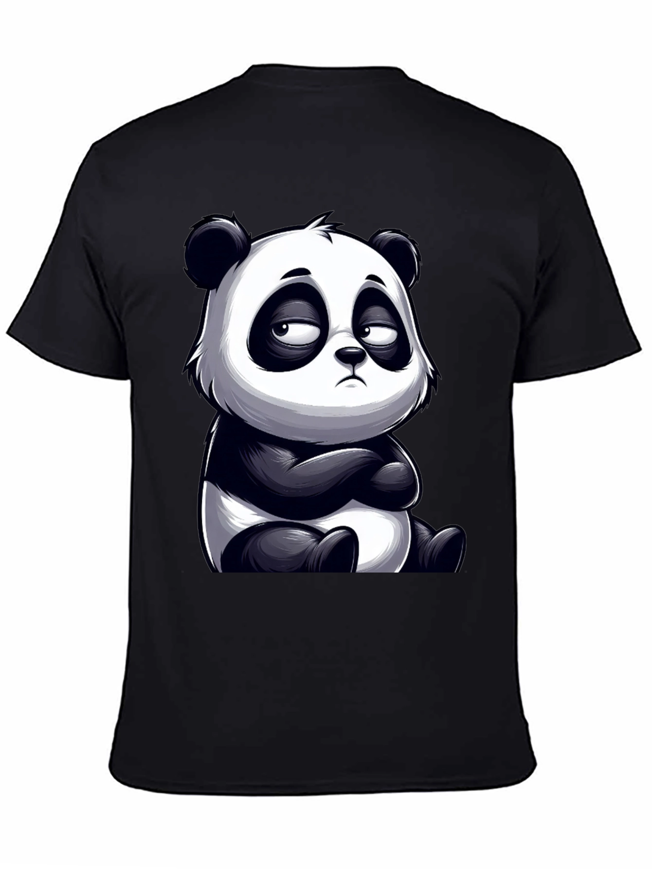 Grumpy Panda Graphic Tee - Unisex Black T-Shirt