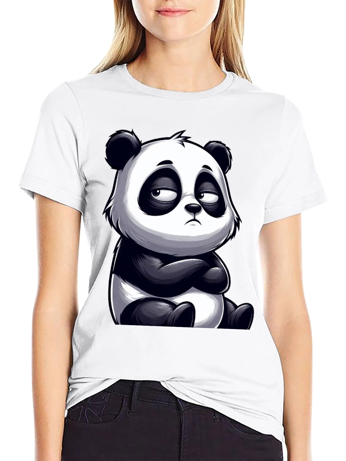 Grumpy Panda Graphic Tee - Unisex Black T-Shirt