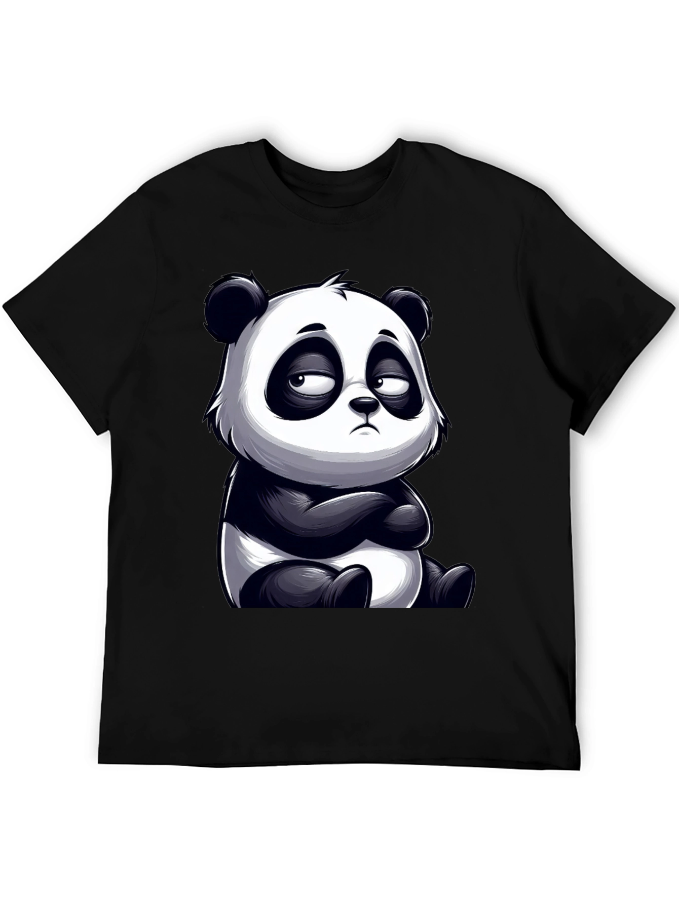 Grumpy Panda Graphic Tee - Unisex Black T-Shirt