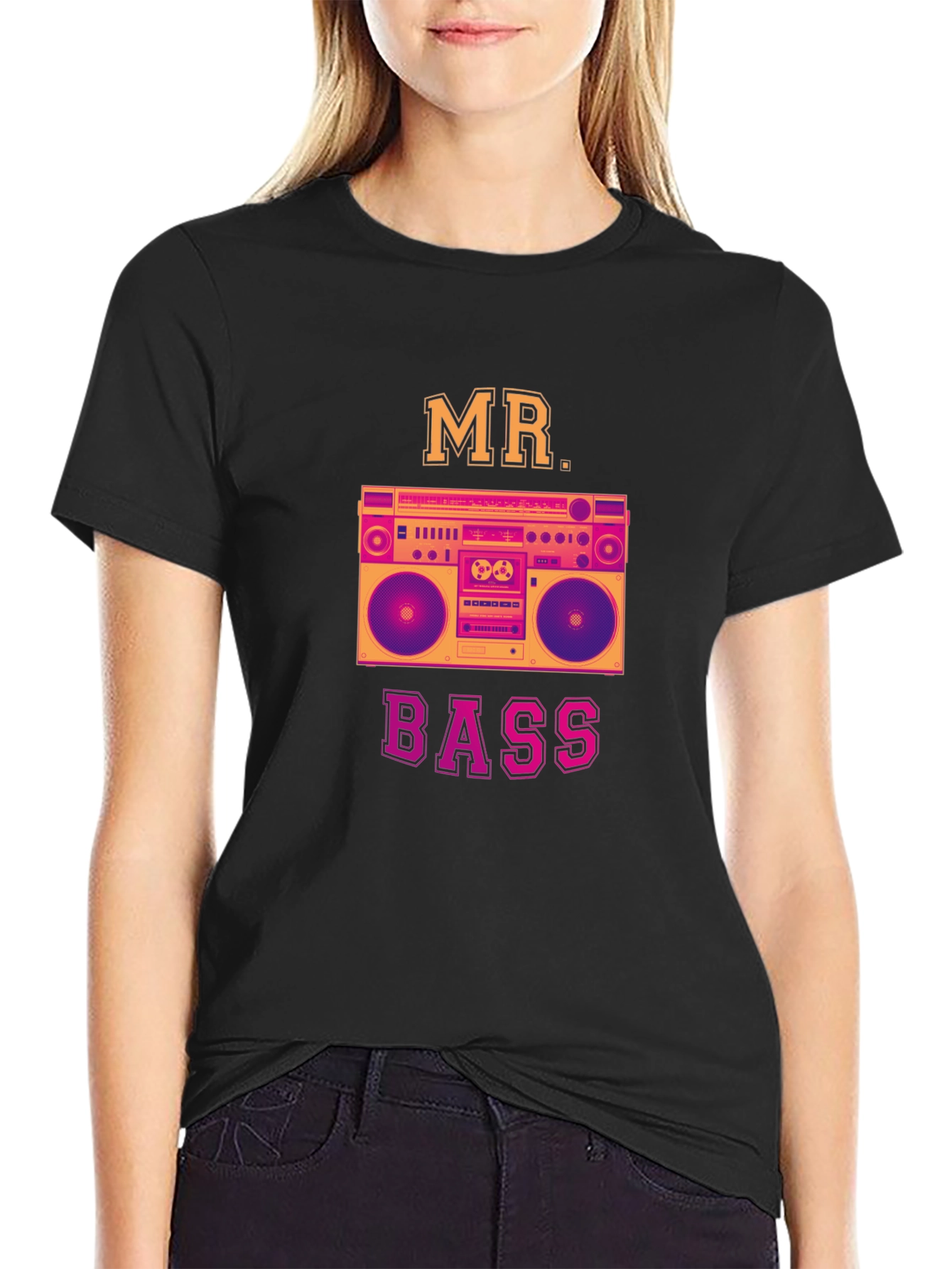 Retro Mr. Bass Boombox Graphic T-Shirt
