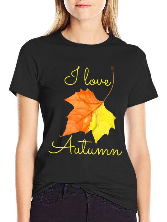 I Love Autumn T-Shirt - Fall Leaf Design