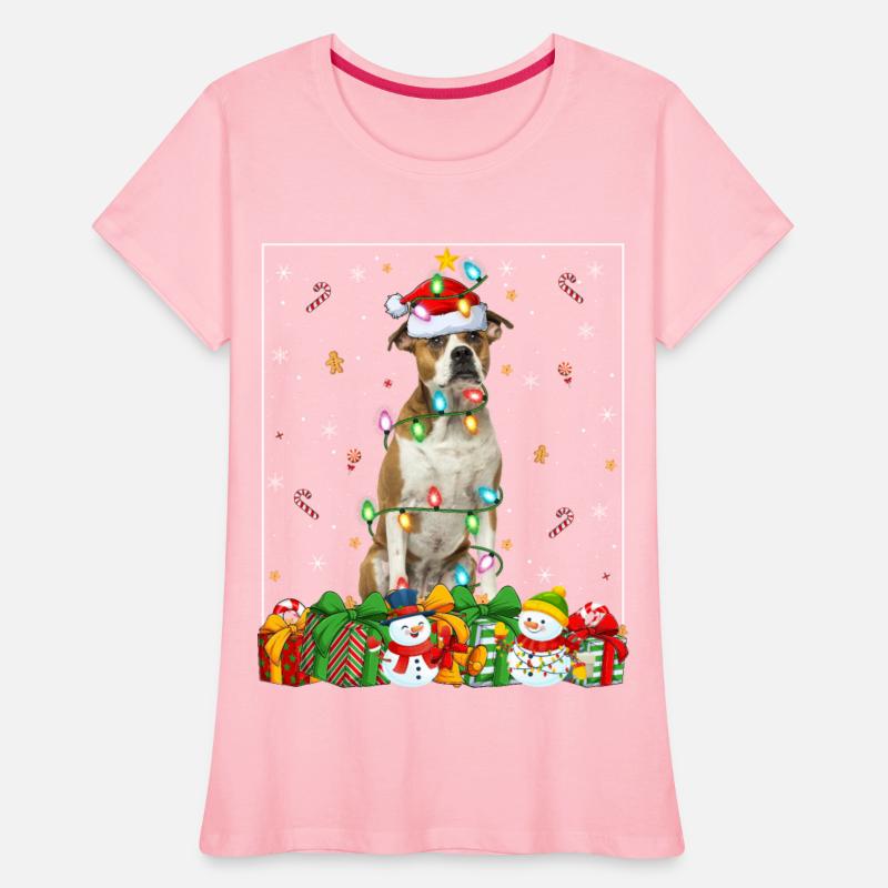 American Bulldog Christmas Dog Lights