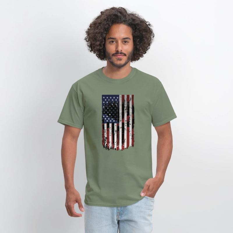 American Flag with Skull