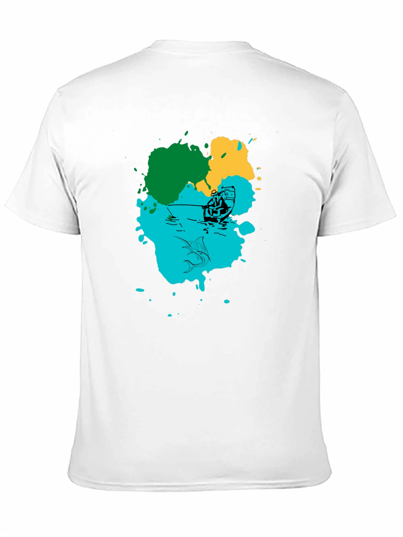 Fishing Graphic Print Black T-Shirt