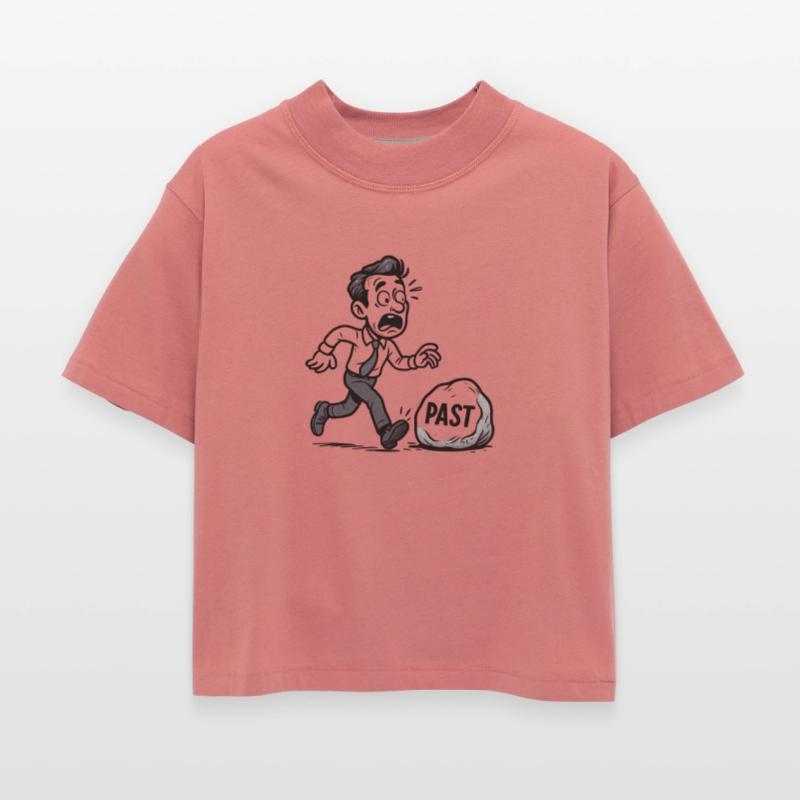 Anxious Businessman Chasing Time Capsule